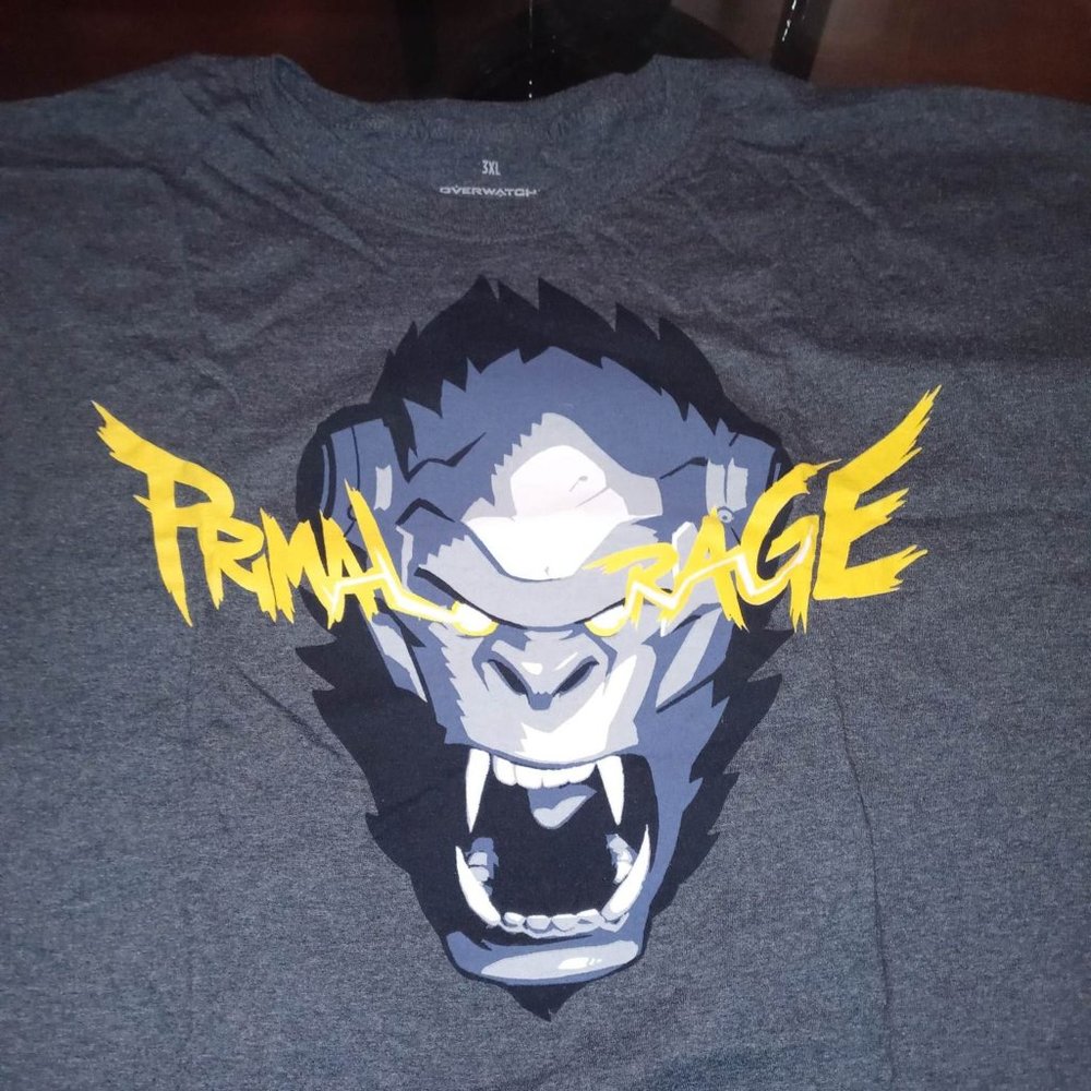 Overwatch Primal Rage T-Shirt/Pin Bundle LootCrate Exclusive 3XL NWOT
